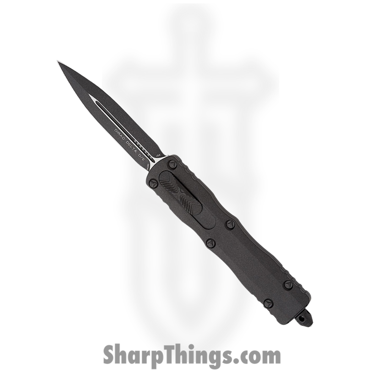 6ad088ab-f8a9-43bf-bbde-3be7d9e124c7_227-1CDT_1.jpg Microtech - 227-1CDT - Dirac Delta - OTF Auto - Dark Tungsten Cerakote Dagger - 6061-T6 Aluminum - Black - Image 1