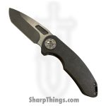 Curtiss Custom Knives LLC - F3M-SPNFL-ST - F3 Med NON-Flipper - Folding Knife - CTS-XHP Stonewash Spanto - Titanium - Natural