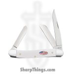 Case Cutlery - CA71225 - Med Stockman - Folding Knife - Stainless Polished Clip Point - Synthetic - White