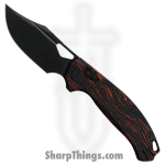 Kunwu - KUNX707A1 - Django Crossbar Lock - Folding Knife - ELMAX DLC Clip Point -Gmascus G10 - Black Red