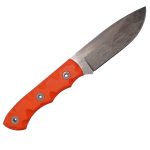 T.Kell Knives - BushHIVIZGG - Bushman - Fixed Blade Knife - 80CRV2 Nickle Boron Coated Drop Point - G10 - Hi Viz Orange Grenade Grip