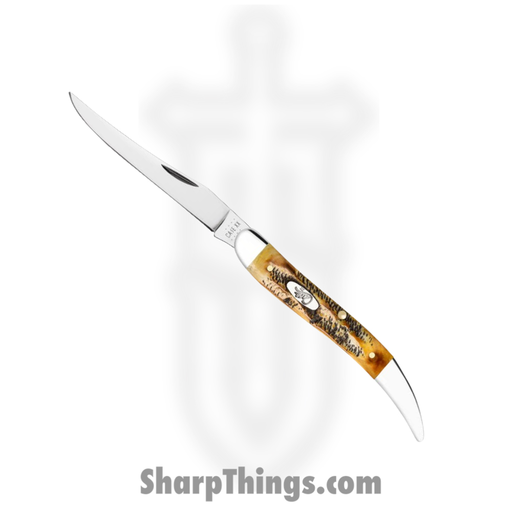 6bd8cbe8-ea1f-4604-8467-d88011860508_CA65328_1.jpg Case Cutlery - CA65328 - Medium Texas Toothpick - Folding Knife - Tru-Sharp Surgical Stainless Steel Mirror Polished Long Clip Point - 6.5 Bonestag - Brown - Image 1