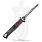 Steel River Knives - SBOTF11ITRS - Magnum – 11” Italian Stiletto OTF Automatic Knife – 440 Bayonet - Rattlesnake