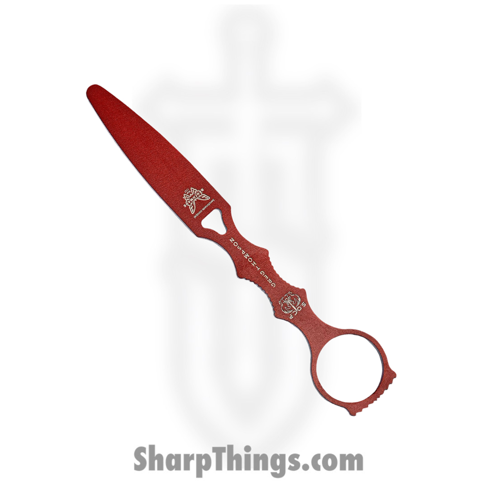6c7667d2-74fa-4527-b351-88bff187ae59_176T_1.jpg Benchmade - 176T - SOCP Skeletonized Trainer - Fixed Blade Knife - 440C SS Coated Dagger - Skeletonized - Red - Image 1