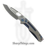 Medford Knife and Tool - MK0314TQ-01TM-T2C2-BN - Infraction - Folding Knife - S45VN Tumbled Drop Point - Titanium - Blue with Faced Silver