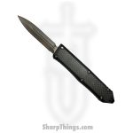 TakCom - BarracudaDE - Barracuda - OTF Auto - Magnacut Satin Double Edge - Aluminum Handles w Black CF inlays - Black