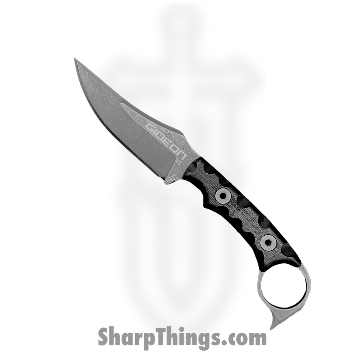 6cf5f8ea-6108-468e-8b68-2e0590a4f36b_GidV3g10Blk_1.jpg T.Kell Knives - GidV3g10Blk - Gideon V3 - Fixed Blade Knife - Nitro V Coated Trailing Point - G10 - Black - Image 1