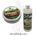 TreeSpirit - 05072 - Leather & Wood Preservation Set (Beekeeper's Gold & 8oz Mineral Oil) -