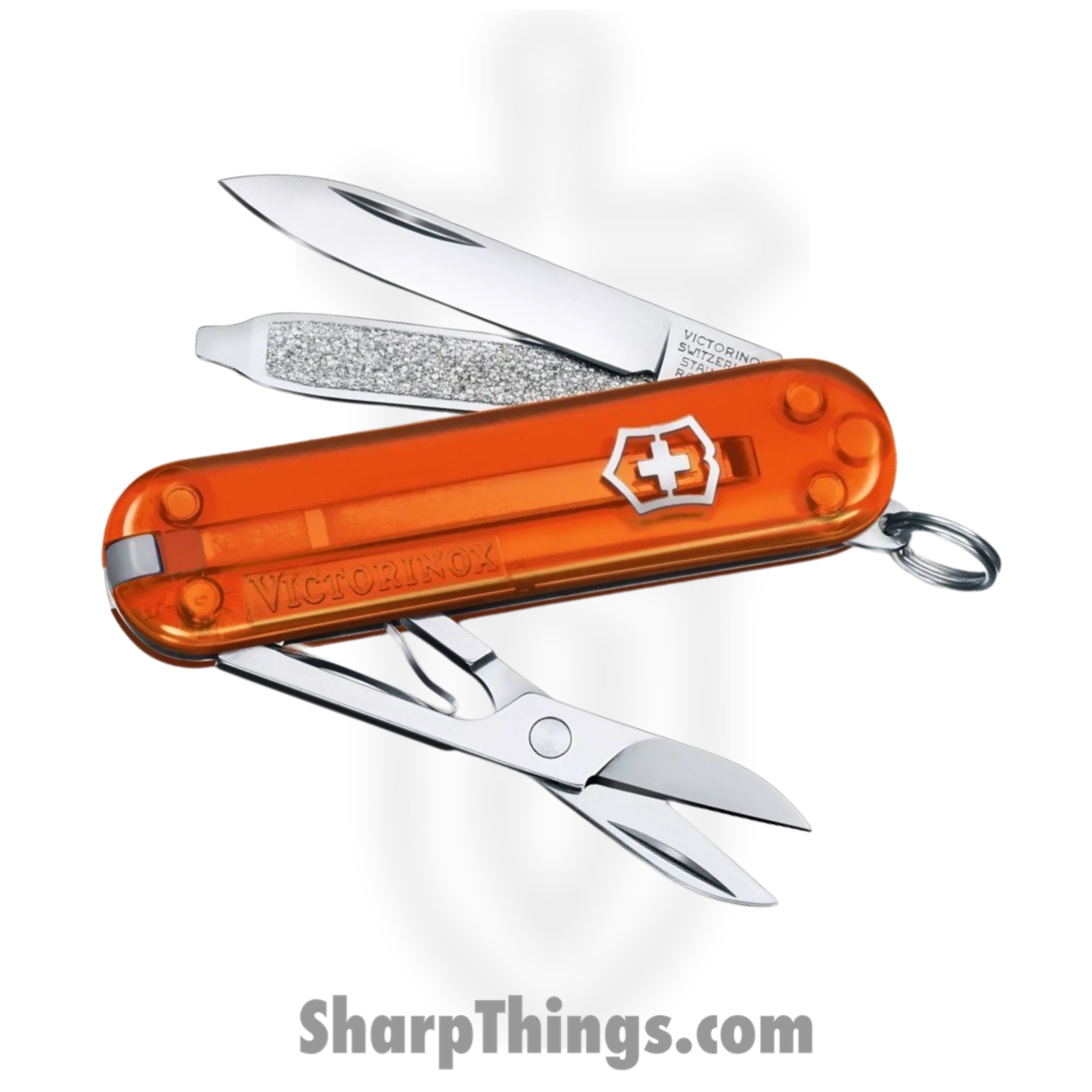 6d5040d1-81d3-4116-b91c-43d5053ee128_VN06223T82G_1-scaled-1.png Victorinox - VN06223T82G - Classic SD Transparent - Folding Knife - Stainless Polished Multi Tool - ABS/Celidor - Fire Opal - Image 1
