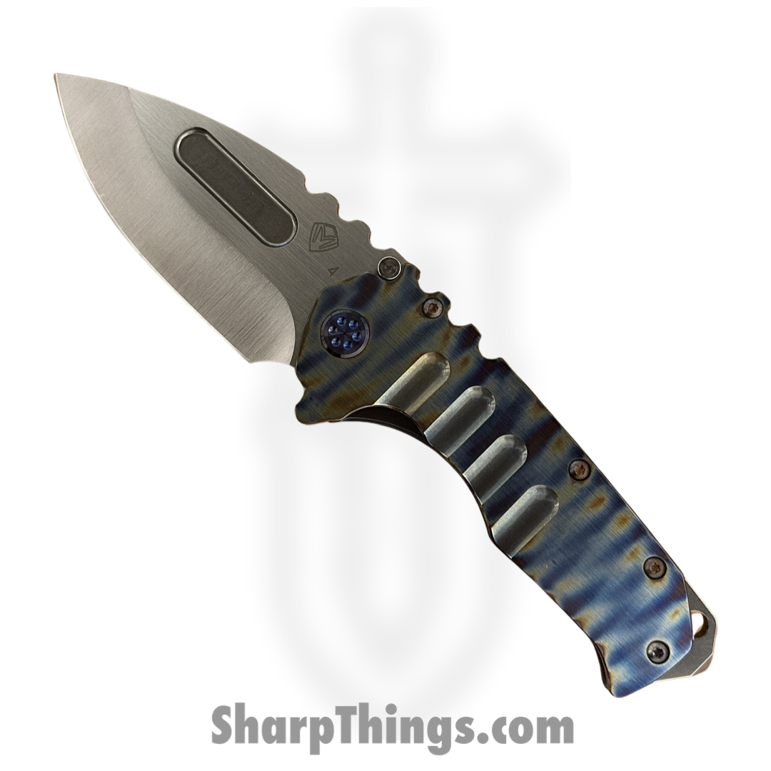 6d7b6aaf-04c2-4018-9805-f40414c010e9_MK0124TD-03A2-T2CB-BN_1.png Medford Knife and Tool - MK0124TD-03A2-T2CB-BN - Prae T - Folding Knife - S45vn Satin Drop Point - Titanium - "Tsunami" - Image 1
