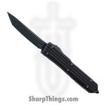 Microtech - 123-1UT-DSH - Ultratech Shadow Series - OTF Auto - Elmax DLC Tanto - 6061-T6 Aluminum - Black
