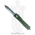 Microtech - 249-10DOD - UTX-70 - OTF Auto - Elmax, M390, 204P Apocalyptic Spartan - 6061-T6 Aluminum - Distressed OD Green