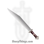 Cold Steel - CS88HVA - Damascus Long Sax (Seax) - Fixed Blade Knife - Damascus Polished - Rosewood - Brown
