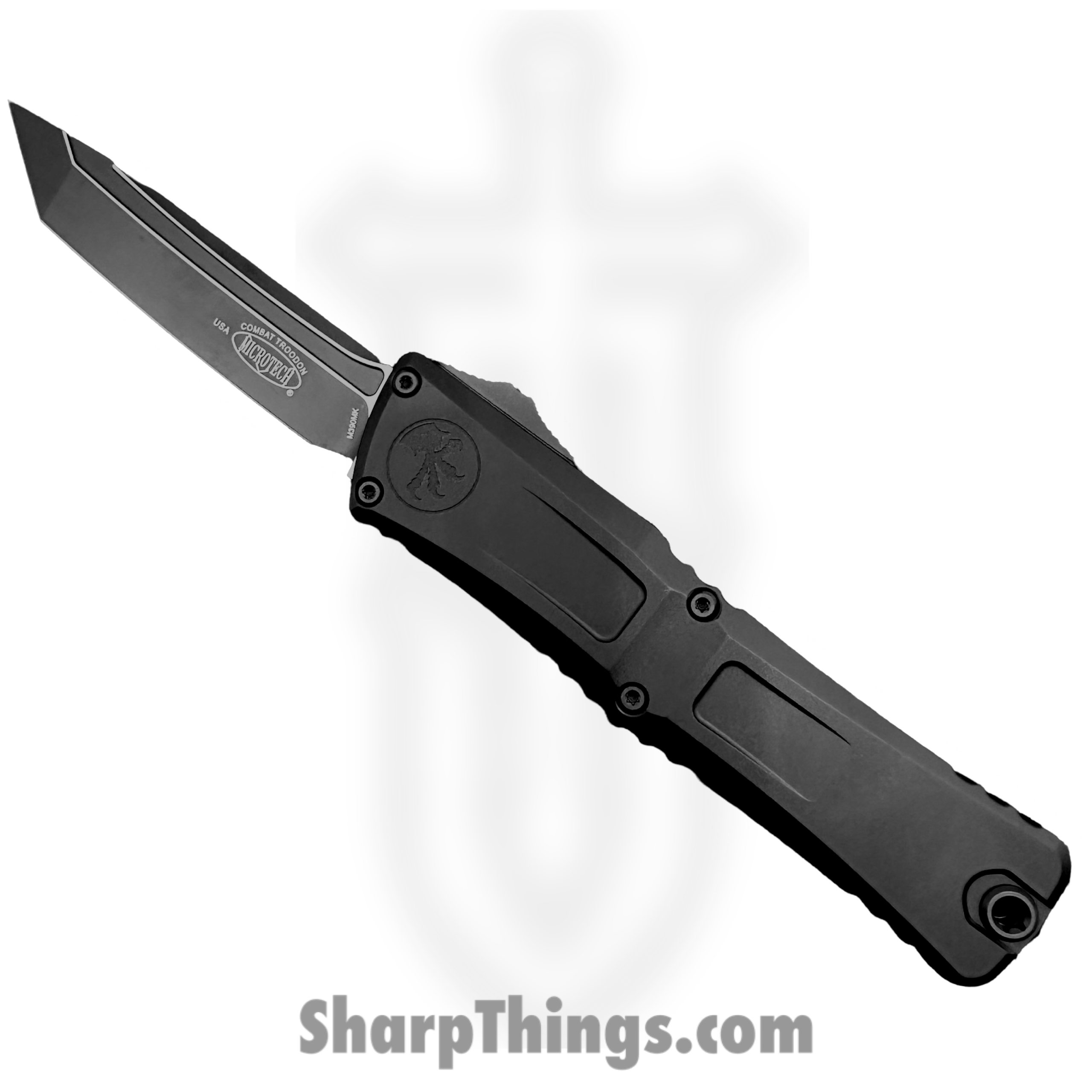6f34b111-2208-48f6-9c46-15bd9aa2db50_1144-1T_1-scaled-1.png Microtech - 1144-1T - Combat Troodon Gen III - OTF Auto - M390MK Two Tone Tanto - 6061-T6 Aluminum - Black - Image 1