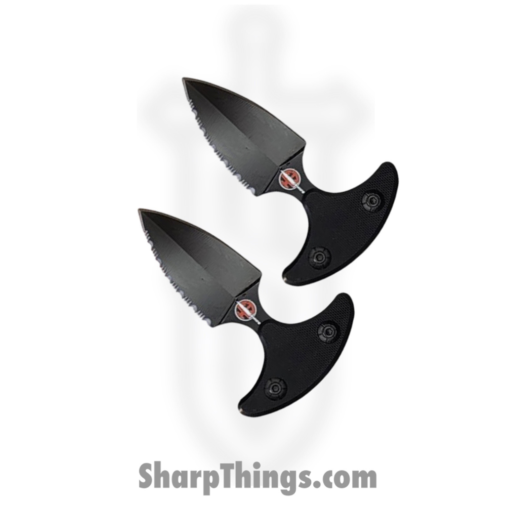 6f6e81d6-43e5-4de3-bd3a-45515809dcb9_EX101_1.jpg VOC - EX101 - Punch Knife Set - Fixed Blade Knife - Stainless Coated Dagger - G10 - Black - Image 1