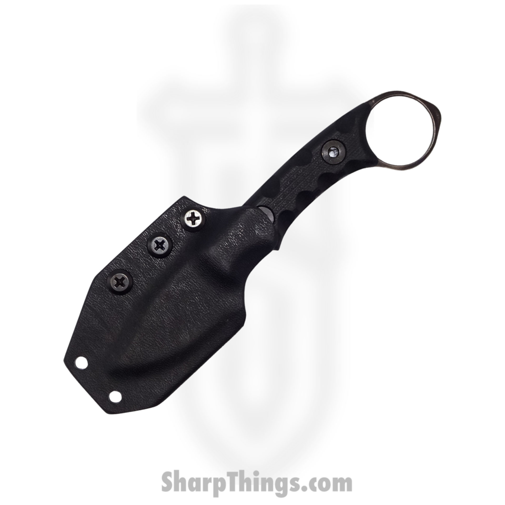 6fa85154-33e0-4149-ae5f-1a09e522e529_NgtShdCPBkGG_1.jpg T.Kell Knives - NgtShdCPBkGG - Nightshade Clip Point - Fixed Blade Knife - 80CRV2 Nickle Boron Coated Clip Point - G10 - Black Grenade Grip - Image 1