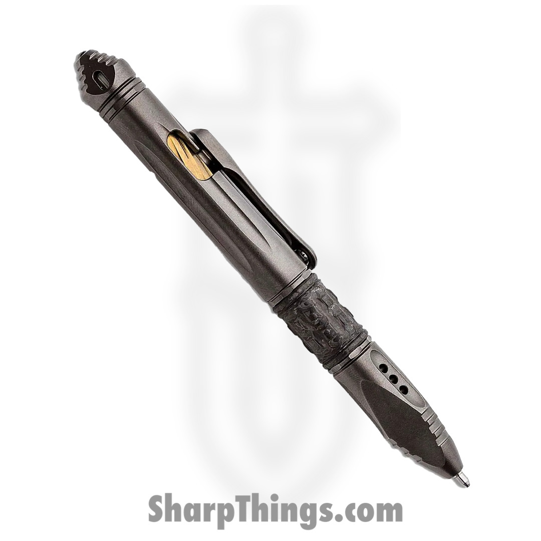708a4f9c-1138-4063-a6c2-d7910dd012a5_403M-TI-SPTRI_1.jpg Microtech - 403M-TI-SPTRI - Kyroh Mini Shot Peened Bolt Action Titanium Pen - Tritium Cap Insert - Image 1