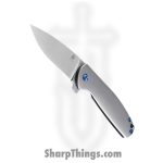 Kizer Cutlery - KI3471 - Gemini - Folding Knife - CPM-S35VN Satin Drop Point - Titanium - Gray