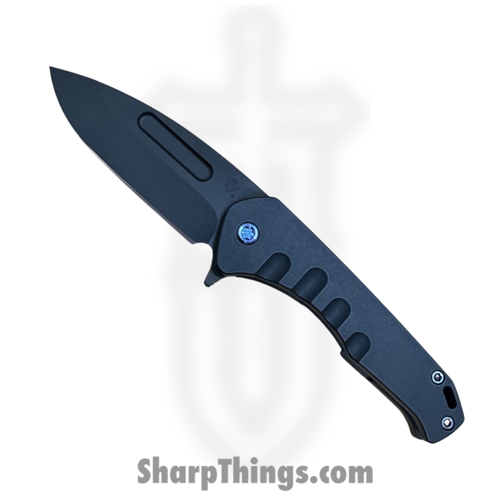 71866302-6b89-4f12-b658-7f298d147f34_MKFF2064PD-42PV-T2CP-Q4_1.jpeg Medford Knife and Tool - MKFF2064PD-42PV-T2CP-Q4 - Swift FL Flipper - Folding Knife - S45VN Coated Drop Point - Titanium - Black - Image 1