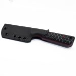JRs Knives - JRsEDCCleav - EDC Cleaver - Fixed Blade Knife - 1095 HC Coated Cleaver - G10/Honeycomb/Red Pins - Black/Red