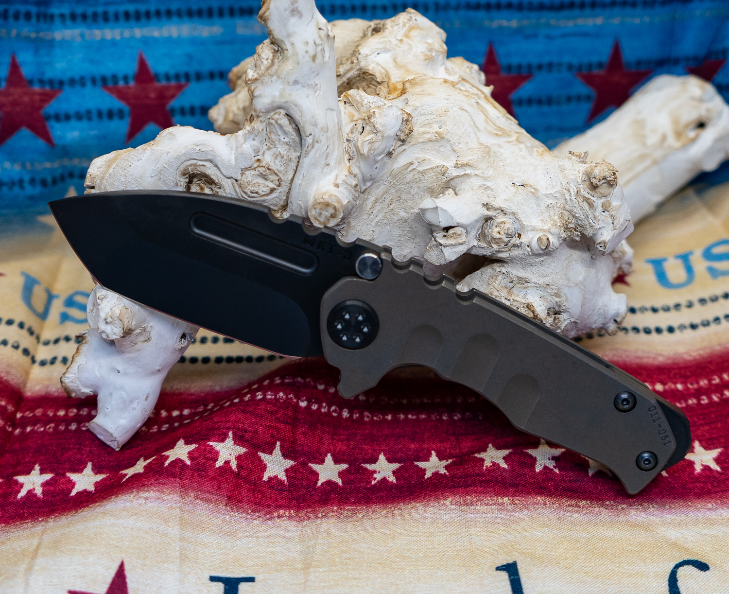 7224b17e-2909-431c-b7ac-3d59a0f21d96_MK0083PT-36A1-TPCP-BP_1.jpg Medford Knife - MK0083PT-36A1-TPCP-BP - Micro Praetorian "T" - PVD Tanto Folding Knife 3V - Bronze - Image 1