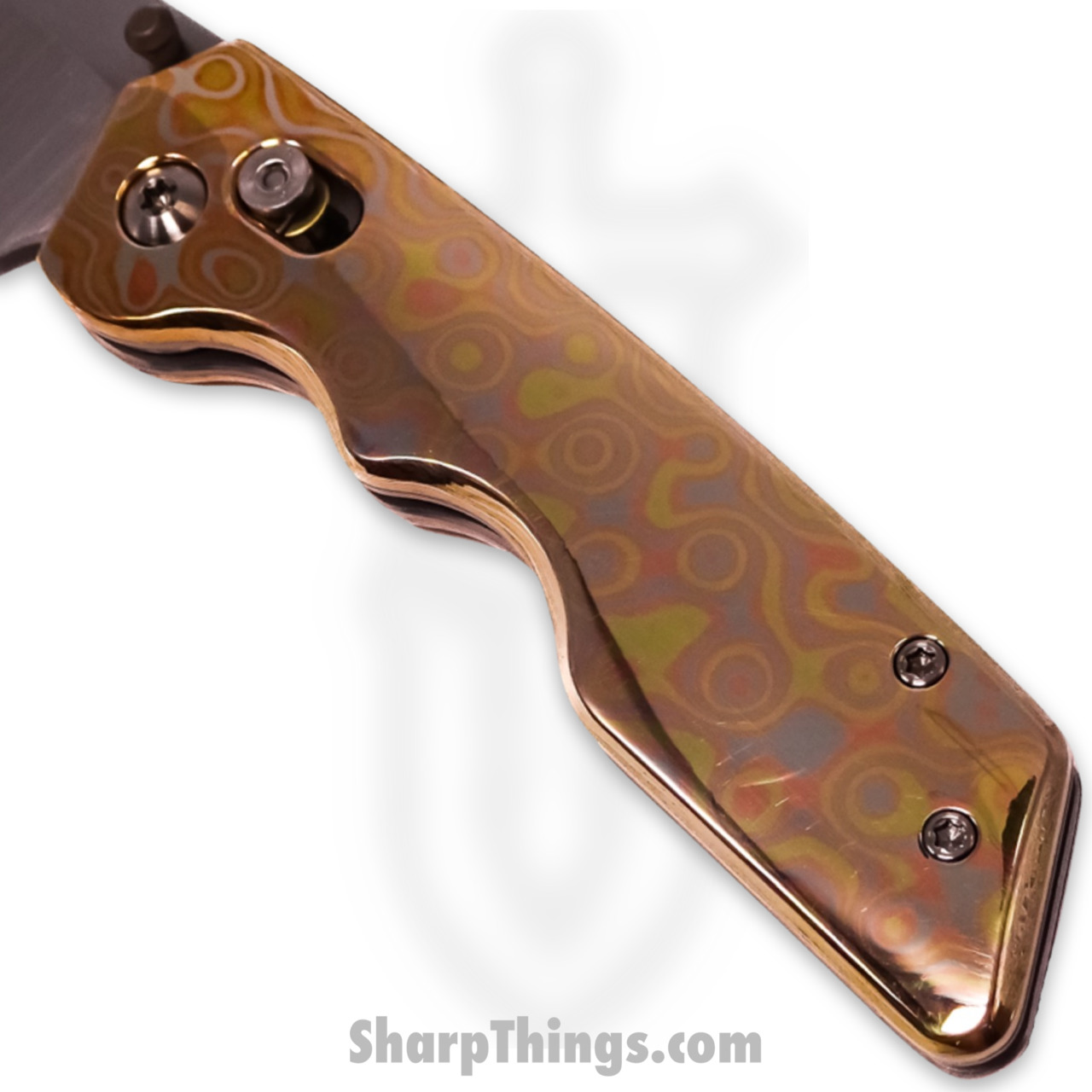 726bd5b2-e960-4f97-93f4-16da2423370a_A2DBLmRDMoku_1.jpg Attention 2 Detail Mercantile - A2DBLmRDMoku - Bar Lock Medium - Folding Knife - S30V Satin Drop Point - Mokume Raindrop Pattern - Orange Yellow Blue - Image 1