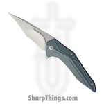 Brous Blades - BRB242 - Tyrant - Folding Knife - D2 Satin Extended Tang - Aluminum - Gray