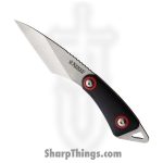Kensei Knives - KE010 - Kiridashi - Fixed Blade Knife - 3Cr13 SS Stonewash Spear Point - G10 - Black Red