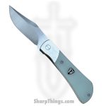 Finch Knife Co. - HE140 - Hellfire Sabotage - Folding Knife - 154CM Coated Wharncliffe - Shredded CF - Red