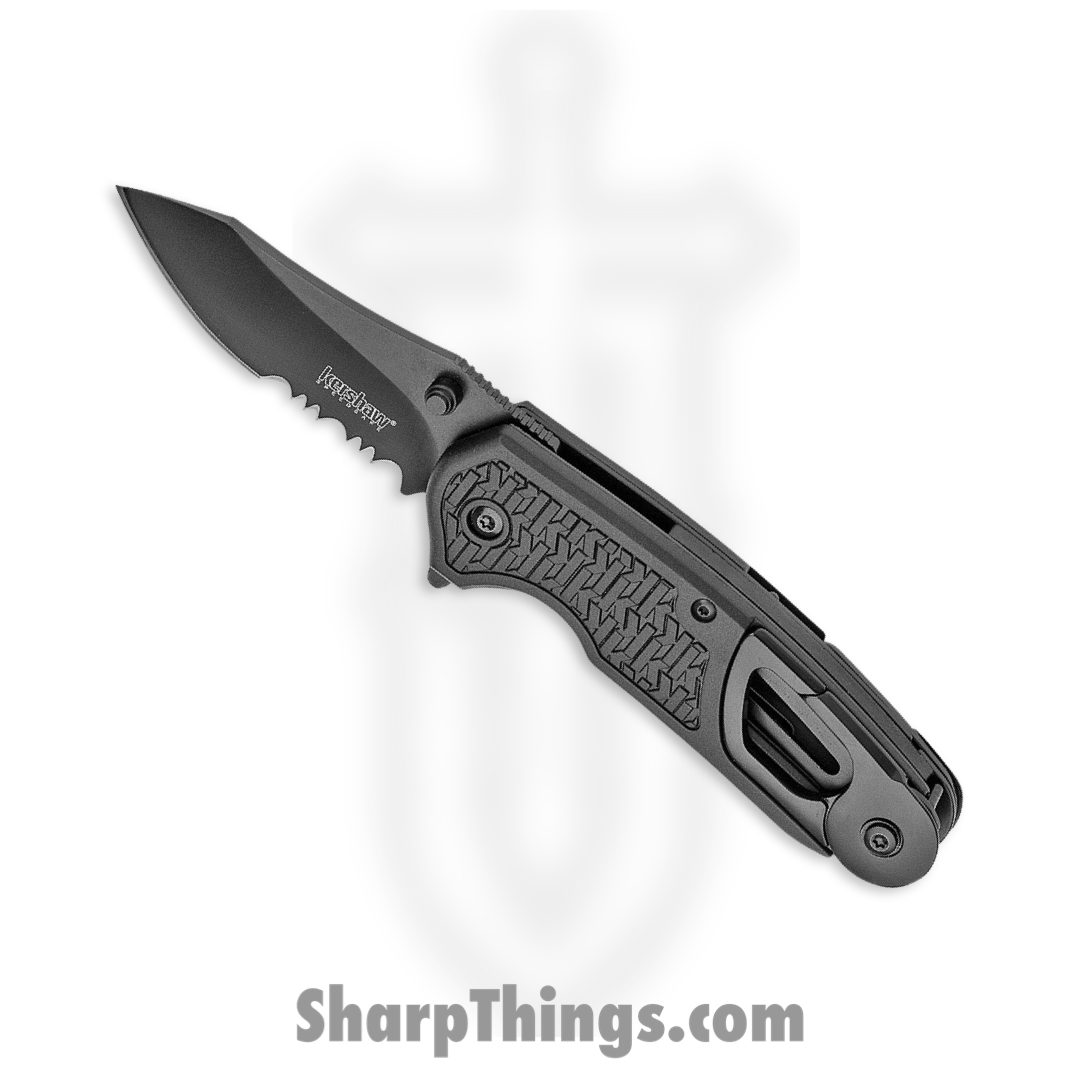 734c0f5d-9398-43c0-ba58-aeeb484ab267_8100_1.jpg Kershaw - 8100 - Funxion EMT - Folding Knife - 8Cr13MoV Coated Drop Point - Glass Filled Nylon K-Texture™ Grip - Black - Image 1