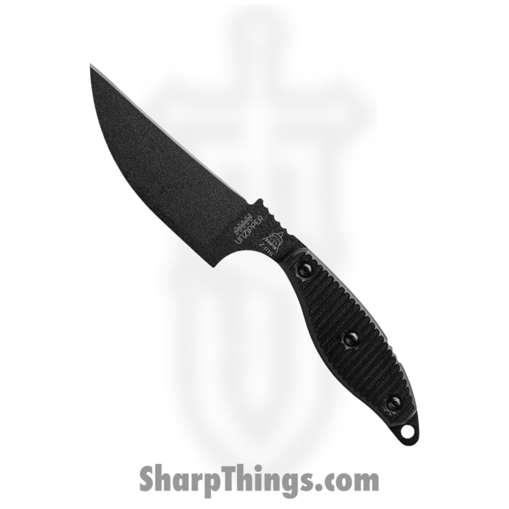 73719ff8-90a4-4ab1-90e0-16b04994aba9_TPUNZ01_1.jpg Tops - TPUNZ01 - Unzipper - Fixed Blade Knife - 1095HC Black Full Tang - G10 - Black - Image 1