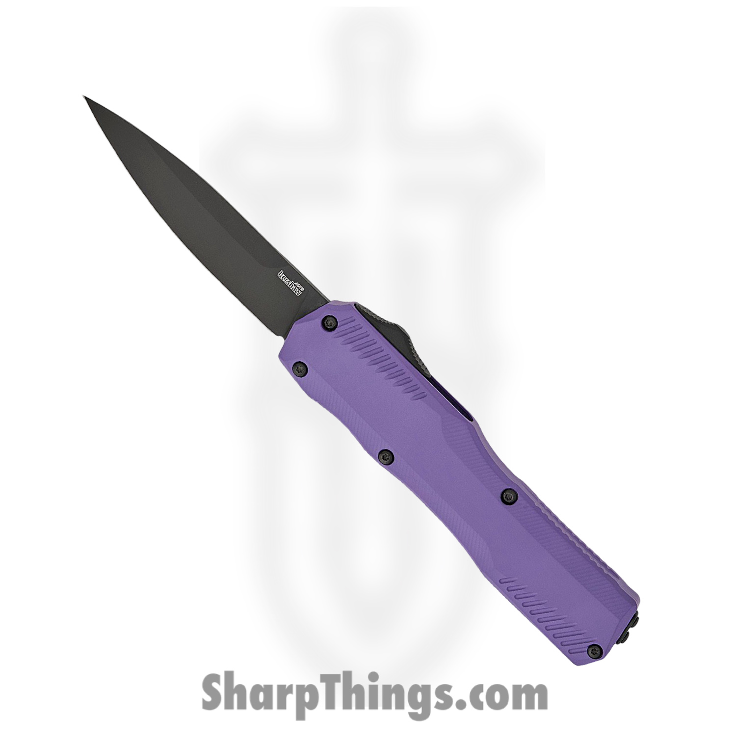 73ffd4d7-d7f5-42e2-9e29-46fd6f3e5e17_KS9000PURBLK_1.jpg Kershaw - KS9000PURBLK - Livewire - OTF Auto - CPM MagnaCut Coated Dagger - Aluminum - Purple - Image 1