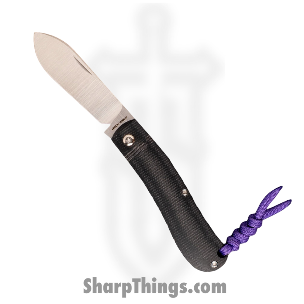74d5f553-6577-424e-b69f-1584635cde8a_K9-US-01-CANMIC-BLK_1.jpg Jack Wolf Knives - K9-US-01-CANMIC-BLK - K9 Jack Ultralight Series - Folding Knife - 154CM Satin Dogleg - Canvas Micarta - Black - Image 1