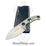 GiantMouse - GMF1-F-SATIN - GMF 1 - Fixed Blade Knife - M390 Satin Sheepsfoot - Skeletonized - Silver