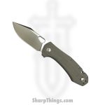 GiantMouse - ATELIER-GRN-CANVAS - Ace Atelier Knife - Folding Knife - Elmax Satin Clip Point - Micarta - Green