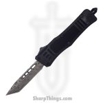 Steel River Knives - SB616TNDBK - Midway II OTF Auto - 440 Damascus Tanto - Black