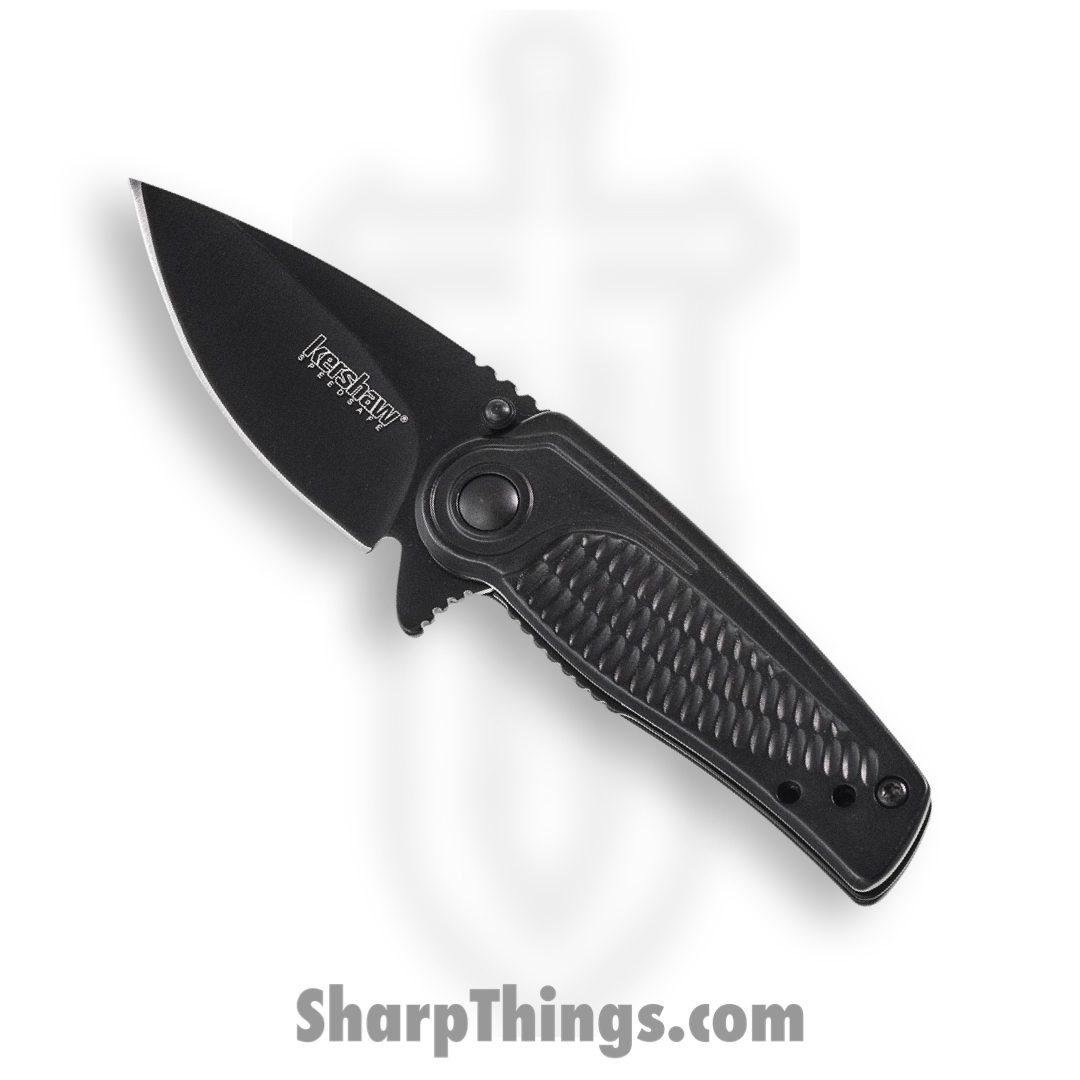 7534204d-b724-455f-8dd3-c0100ccdfe26_1313BLK_1.jpg Kershaw - 1313BLK - Spoke - Folding Knife - 8Cr13MoV Black-oxide coated Drop Point - Stainless Steel - Black - Image 1