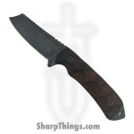 Stroup Knives - DF1-W - Desert Fox - Fixed Blade Knife - 1095 HC Acid Wash Modified Clip Point - Honduran Rosewood - Brown