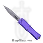 Microtech - 1702M-10APPU - Mini Hera II - OTF Auto - M390 Apocalyptic Double Edge- Aluminum - Purple