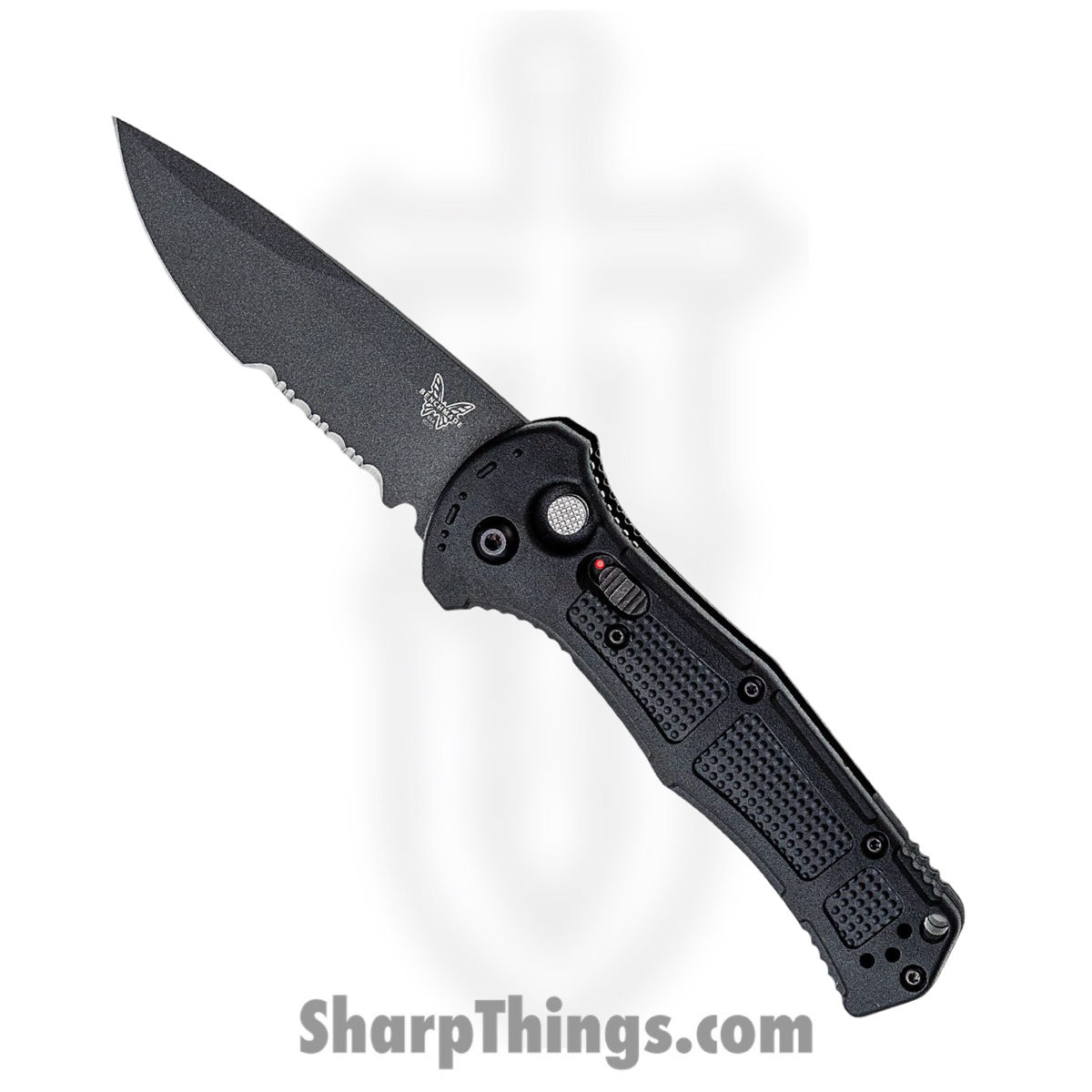 766055c8-79f4-4ae8-bee9-5b2bb6f0a981_9070SBK_1.jpg Benchmade - 9070SBK - Claymore - Automatic Knife - D2 Coated Drop Point P/S - Grivory - Black - Image 1