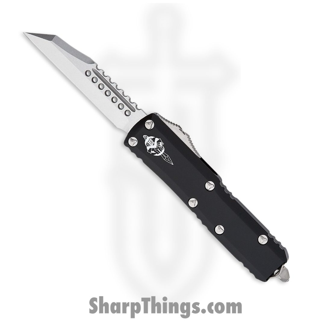 76f17454-9233-4e5a-9d4f-c8dce36abdce_719W-10S_1.jpg Microtech - 719W-10S - UTX-85 - OTF Auto - Stonewash Warhound - 6061-T6 Aluminum - Black - Image 1