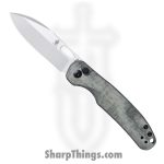 Kizer Cutlery - KIV3606C1 - HIC-CUP Button Lock - Folding Knife - 154CM Satin Drop Point - Micarta - Green