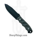 Half Face Blades - HFBDISJRMIBK - Disaster Jr - Fixed Blade Knife - S45VN Armor Black Cerakote Spear Point - Canvas Micarta - Black