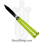 VOC - BK141 - Butterfly Knife - Balisong - 440 SS Coated Tanto - G10 - Green