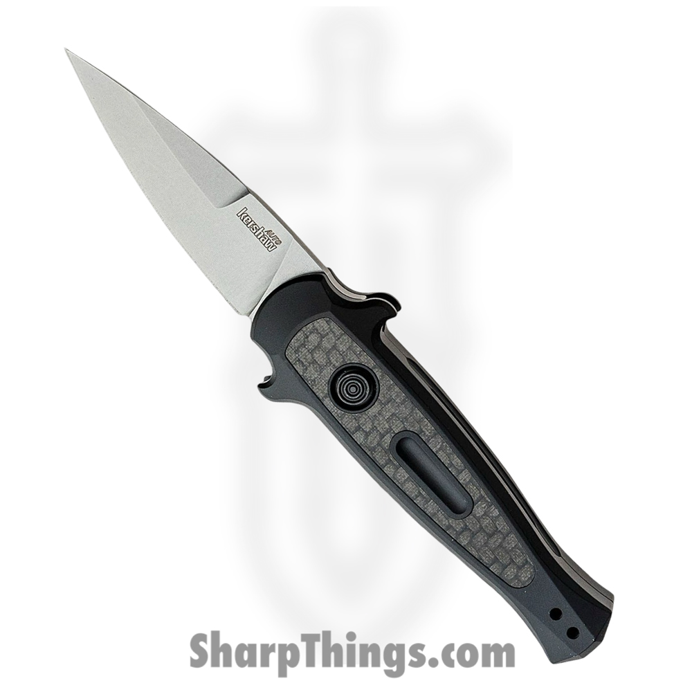 77b0416a-e5ce-4fbf-8583-aba85220a5c2_KS7125_1.jpg Kershaw - KS7125 - Launch 12 - Automatic Knife - CPM 154 Stonewash Spear Point - 6061-T6 Aluminum CF Insert - Black - Image 1