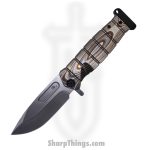 Medford Knife - MK204MTQ-01TM-TPCP-PP - USMC Fighter Flipper Knife - MagnaCut Tumbled - Multi G10