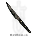 Royalty Rings Co. - RRC-FldScl-01 - Feild Scalpel - Fixed Blade Knife - Baker Forge Copper Mai Damascus Straight Back - Carbon Fiber - Black/Copper
