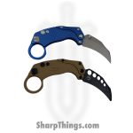 Reate Knives - EXOKSWBL - EXO-K - Gravity Karambit 2pc Set - Folding Knife - Stonewash N690 - Blue