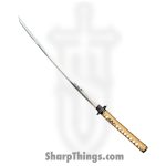 SBC - SAKABATO0125 - Sakabato - Fixed Blade Knife - Manganese Steel Polished Katana - Cord Wrapped - Brown
