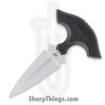 Schrade Knives - SCH1182518 - Moe Push Dagger - Fixed Blade Knife - AUS-8 TI Nitride Dagger - Overmold - Black